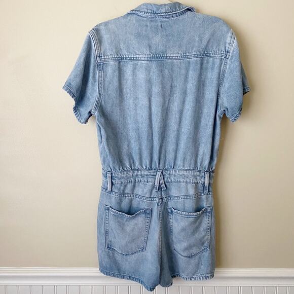 Good American | Weightless Short Jumpsuit Denim Romper Indigo Blue Medium - Picture 8 of 11